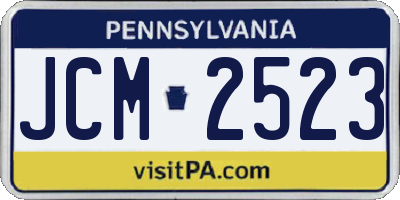 PA license plate JCM2523