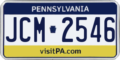 PA license plate JCM2546