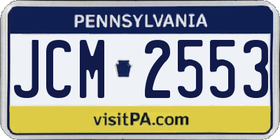 PA license plate JCM2553