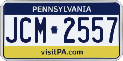 PA license plate JCM2557