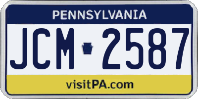 PA license plate JCM2587