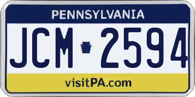 PA license plate JCM2594