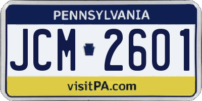 PA license plate JCM2601