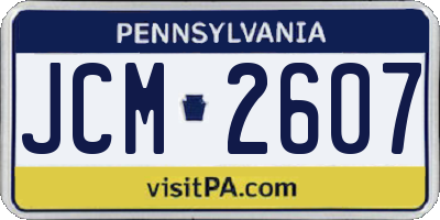PA license plate JCM2607
