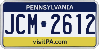 PA license plate JCM2612