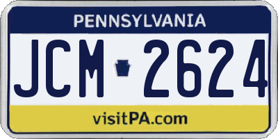 PA license plate JCM2624