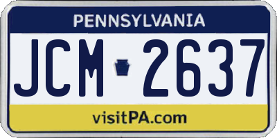 PA license plate JCM2637