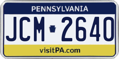 PA license plate JCM2640