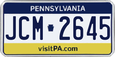 PA license plate JCM2645