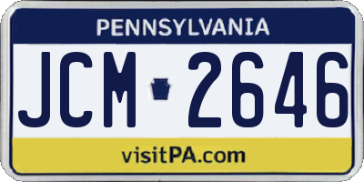 PA license plate JCM2646