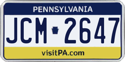 PA license plate JCM2647