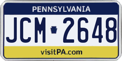 PA license plate JCM2648