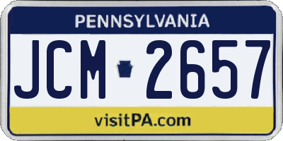 PA license plate JCM2657