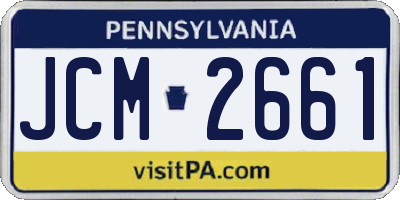 PA license plate JCM2661