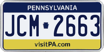 PA license plate JCM2663