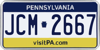 PA license plate JCM2667