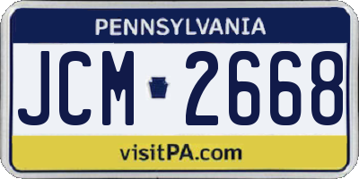 PA license plate JCM2668