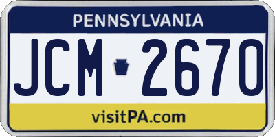 PA license plate JCM2670