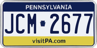 PA license plate JCM2677