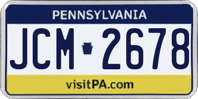 PA license plate JCM2678