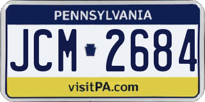 PA license plate JCM2684