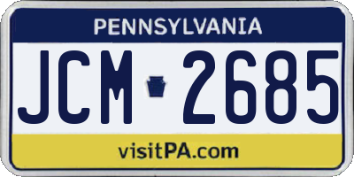 PA license plate JCM2685