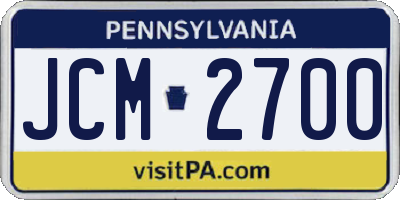 PA license plate JCM2700