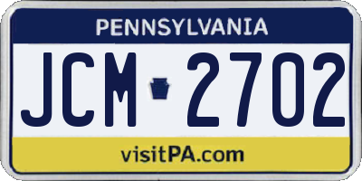 PA license plate JCM2702