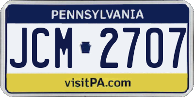 PA license plate JCM2707