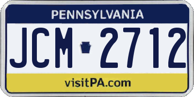 PA license plate JCM2712