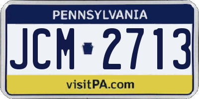 PA license plate JCM2713
