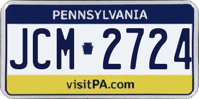 PA license plate JCM2724