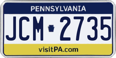 PA license plate JCM2735