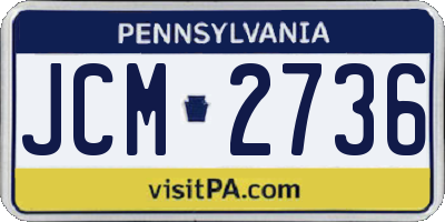 PA license plate JCM2736