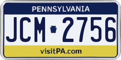 PA license plate JCM2756