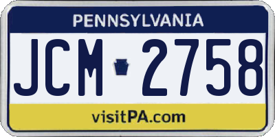 PA license plate JCM2758