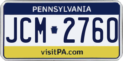 PA license plate JCM2760