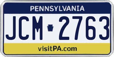 PA license plate JCM2763