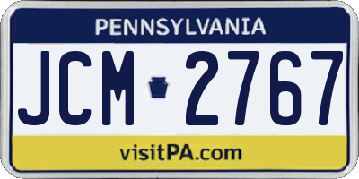 PA license plate JCM2767