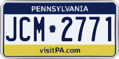 PA license plate JCM2771