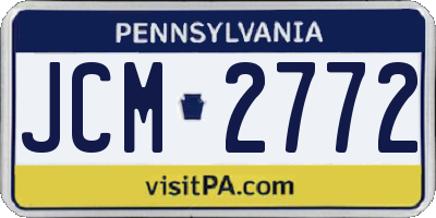 PA license plate JCM2772