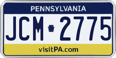 PA license plate JCM2775