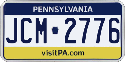 PA license plate JCM2776