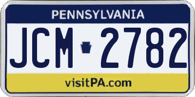 PA license plate JCM2782