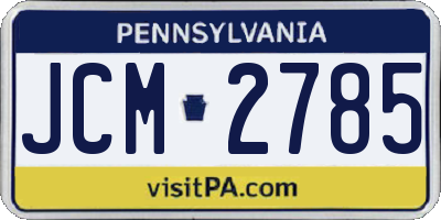 PA license plate JCM2785
