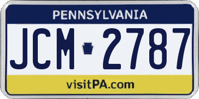 PA license plate JCM2787