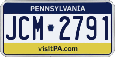 PA license plate JCM2791