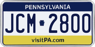 PA license plate JCM2800