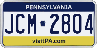 PA license plate JCM2804