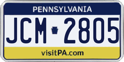 PA license plate JCM2805